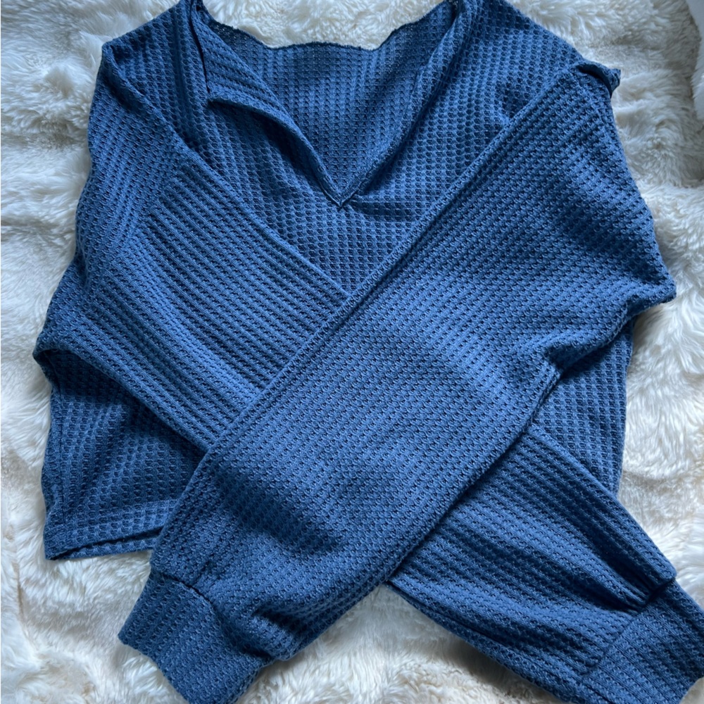 basic blue sweater